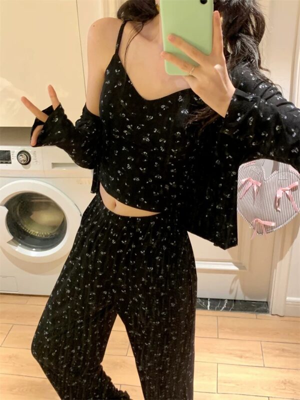 PYJAMAS SET 三件套碎花家居服（带胸垫 - Image 4